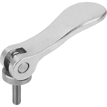 KIPP Cam levers, stainless, with external thread; thrust washer stainless K0645.1541006X50